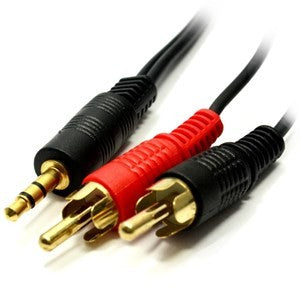 3.5mm Jack Male to 2 x RCA Male Lead