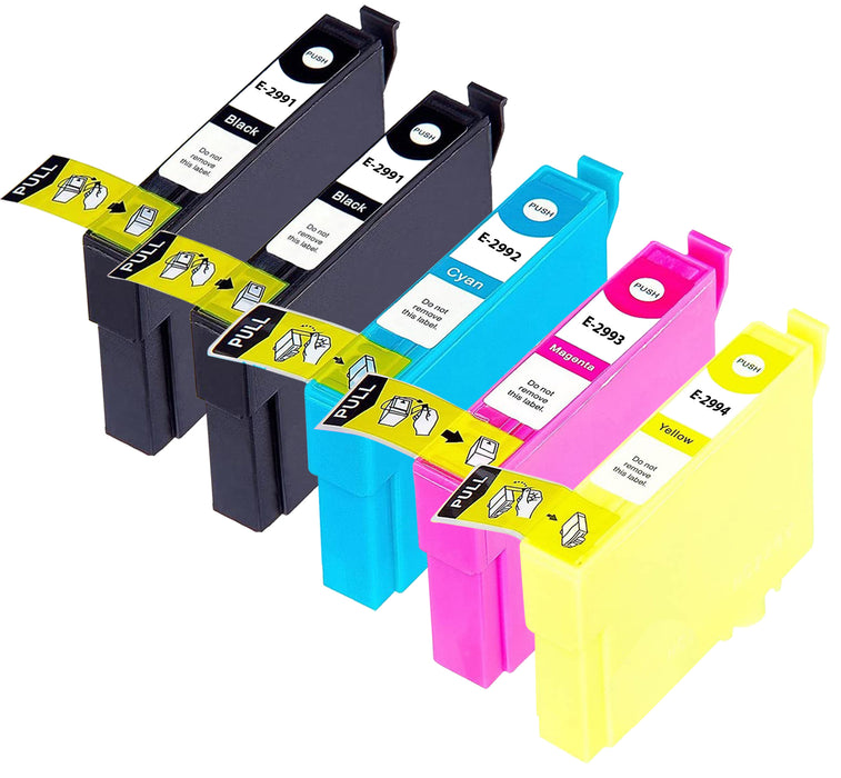 Compatible Epson T2996 (29XL) Ink Cartridges 1xCyan 1xMagenta 1xYellow 2xBlack - Pack of 5