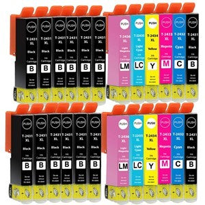 Compatible Epson 24XL High Capacity Ink Cartridges - Pack of 24 - 2 Set & 12 Black