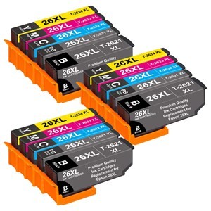 Compatible Epson 26XL High Capacity Ink Cartridges - Pack of 15 - 3 Set