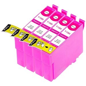 Compatible Epson T1283 Magenta Ink Cartridge - Pack of 4