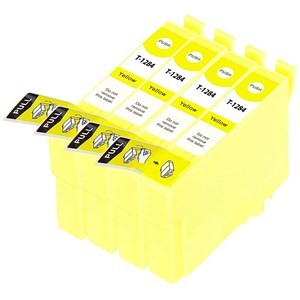 Compatible Epson T1284 Yellow Ink Cartridge - Pack of 4