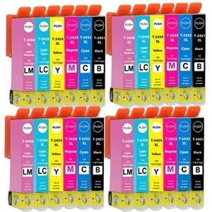 Compatible Epson 24XL High Capacity Ink Cartridges - Pack of 24 - 4 Set