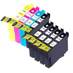 Compatible Epson T1285 Ink Cartridges 5xBlack 1xCyan 1xMagenta 1xYellow - Pack of 8
