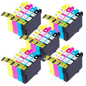 Compatible Epson T1285 Ink Cartridges 5xCyan 5xMagenta 5xYellow 5xBlack - Pack of 20 - 5 Sets