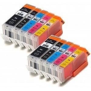 Compatible Canon PGI-550/CLI-551 XL - Black / Cyan / Magenta / Yellow / Black Large - Pack of 10 - 2 Sets