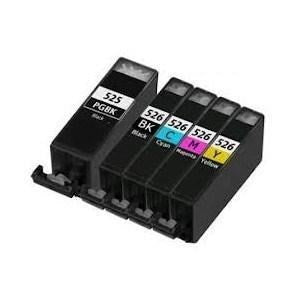 Compatible Canon PGI-525/CLI-526 - Black / Cyan / Magenta / Yellow / Black Large - Pack of 5 - 1 Set