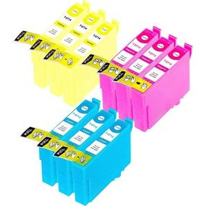 Compatible Epson T0715 Ink Cartridges 3xCyan 3xMagenta 3xYellow - Pack of 9