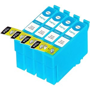 Compatible Epson T0712 Cyan Ink Cartridge - Pack of 4