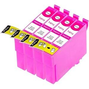 Compatible Epson T0713 Magenta Ink Cartridge - Pack of 4