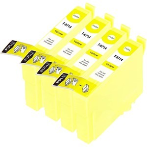 Compatible Epson T0714 Yellow Ink Cartridge - Pack of 4