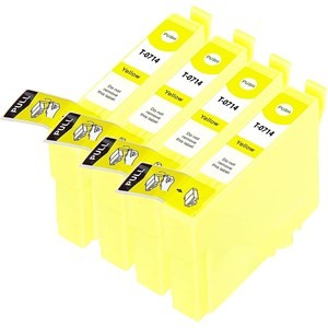 Compatible Epson T0714 Yellow Ink Cartridge - Pack of 4