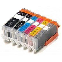 Compatible Canon 1 Set of 6 Including Grey Ink cartridges (PGI-570 / CLI-571 XL)