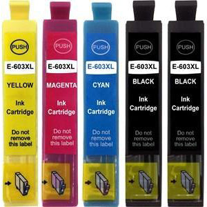 Compatible Epson 603XL Multipack High Capacity Ink Cartridges Pack of 5 - 1 Set + 1 Black