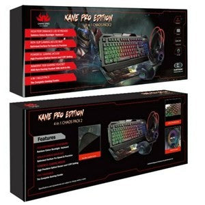 Kane Pro 4-in-1 Gaming Bundle Set - Mouse, Mat, Keyboard and Headset