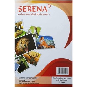 Serena Professional Gloss Finish Microporous A4 Inkjet Photo Paper 260gsm - 25-Pack