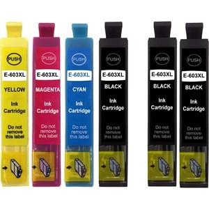 Compatible Epson WF-2820 Multipack High Capacity Ink Cartridges - Pack of 6 - 1 Set & 2 Black