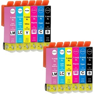 Compatible Epson 24XL High Capacity Ink Cartridges - Pack of 12 - 2 Sets