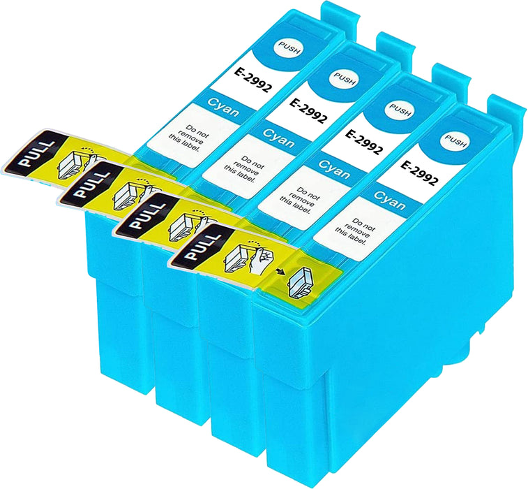 Compatible Epson T2992 (29XL) Ink Cartridges Cyan - Pack of 4