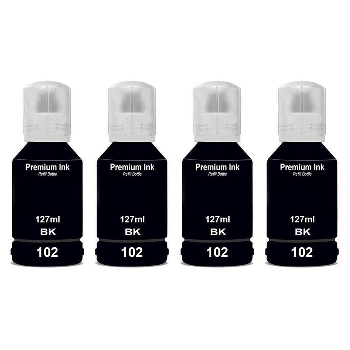 Compatible Epson EcoTank 102 Black Ink Cartridge Pack of 4