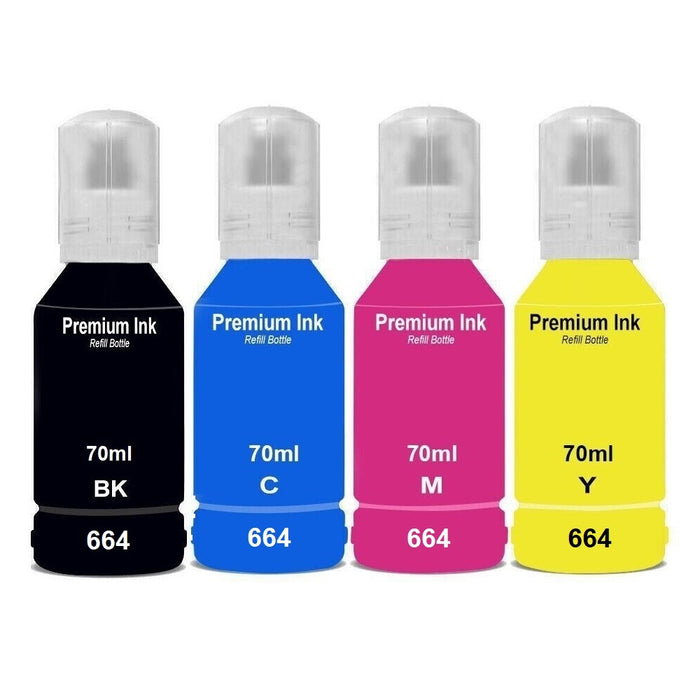 Compatible Epson EcoTank 664 Multipack High Capacity Ink Cartridges Pack of 4 - 1 Set