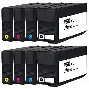 Compatible HP 950XL/951XL High Capacity - Black / Cyan / Magenta / Yellow - Pack of 8 - 2 Set