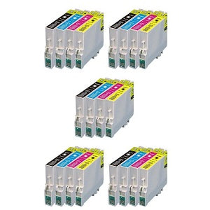 Compatible Epson T0555 Ink Cartridges 5xCyan 5xMagenta 5xYellow 5xBlack - Pack of 20 - 5 Set